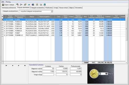 Manager Importu - Asortyment zamówienia